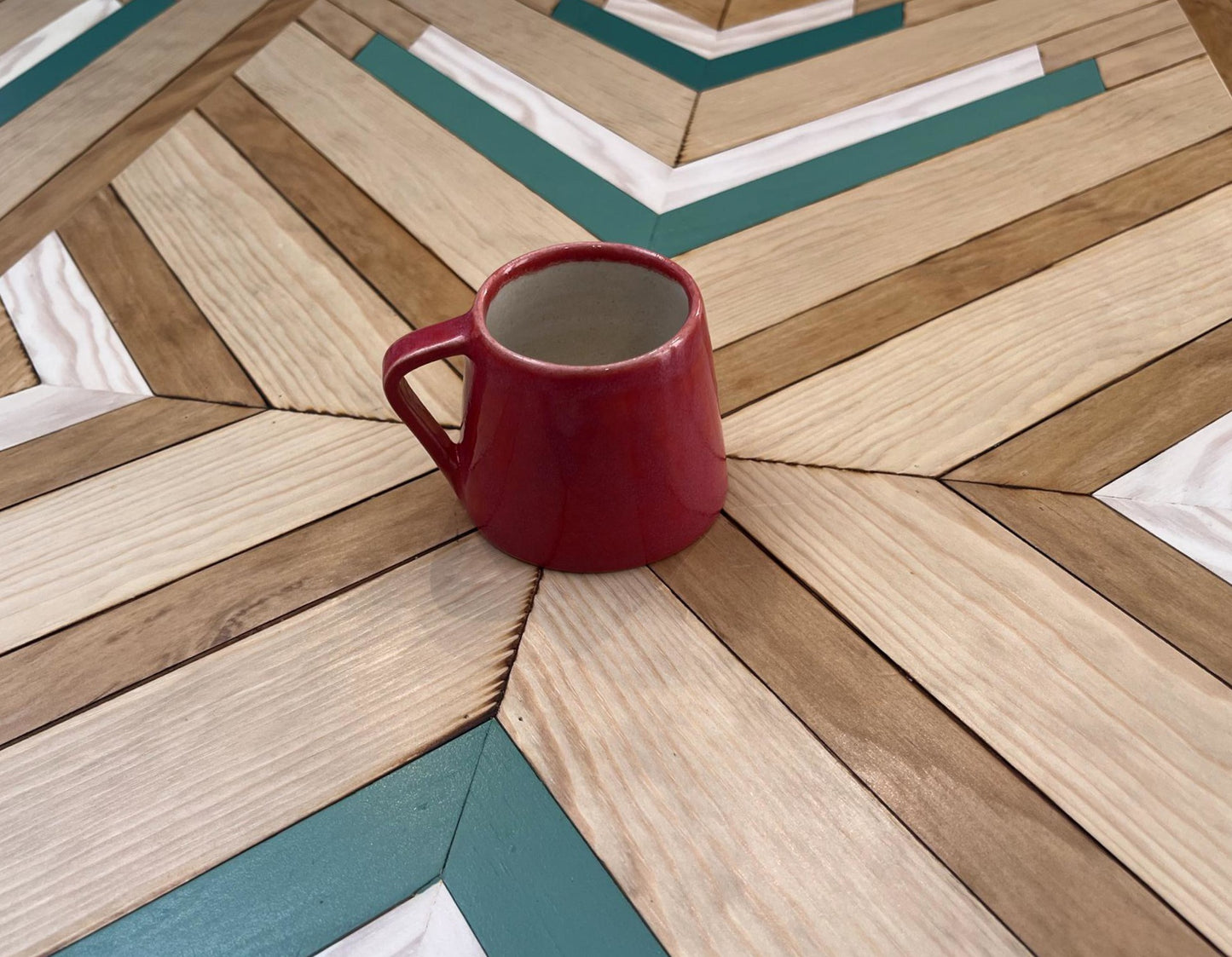Tazas hechas a mano, rojo intenso