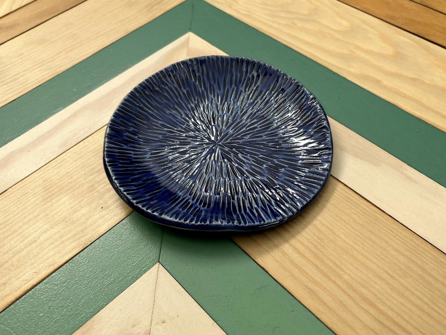 Reposa cuchara Marino Profundo — textura artesanal