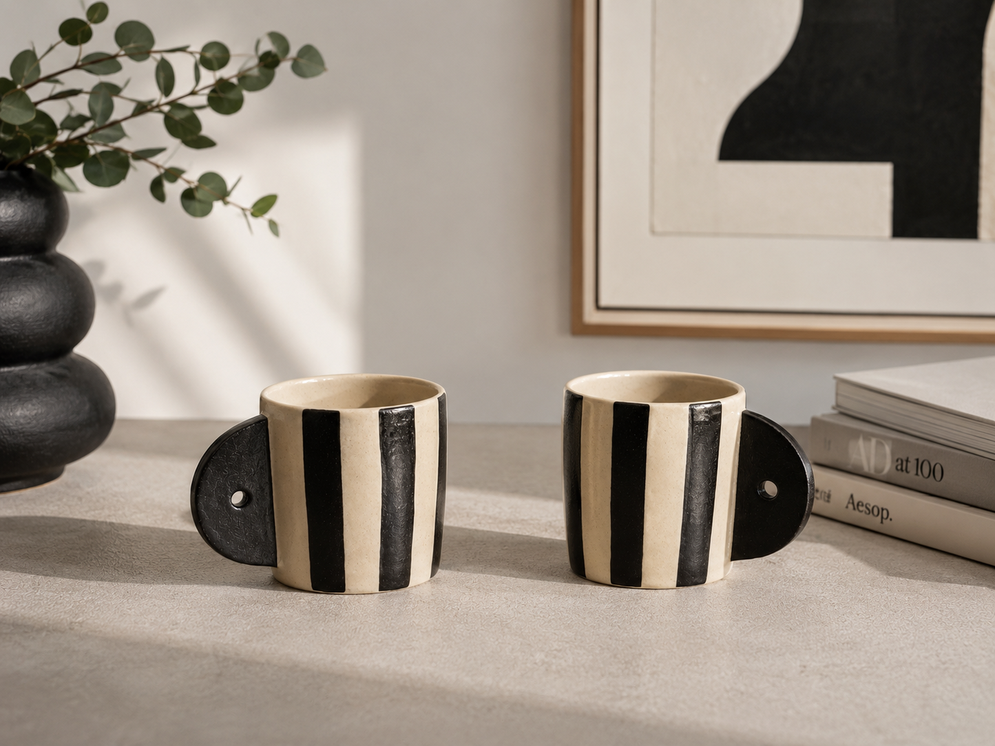Set de 2 tazas de cerámica artesanal