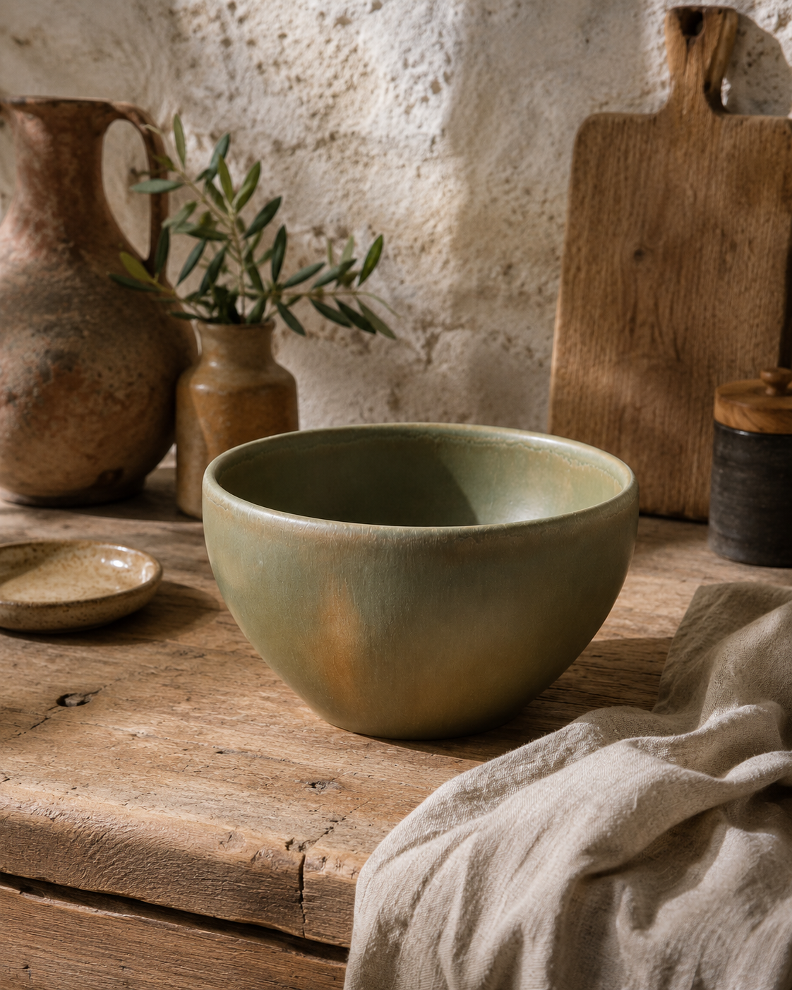 Cuenco de cerámica artesanal – Verde Salvia