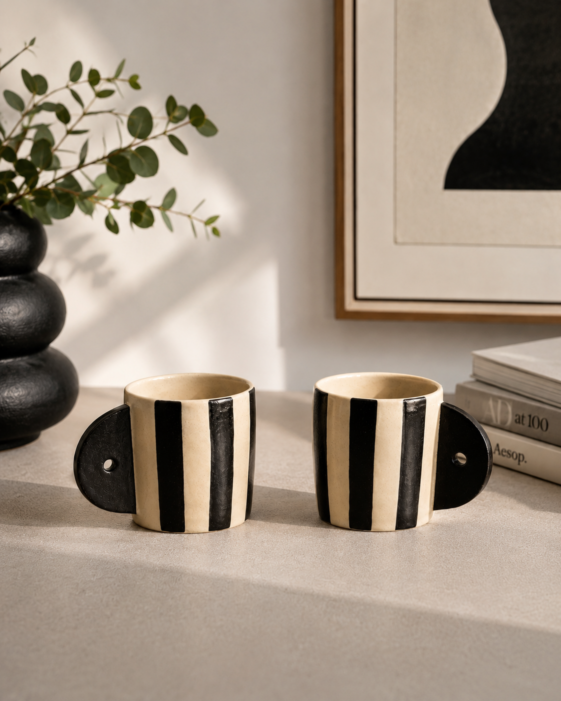 Set de 2 tazas de cerámica artesanal