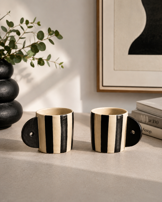Set de 2 tazas de cerámica artesanal