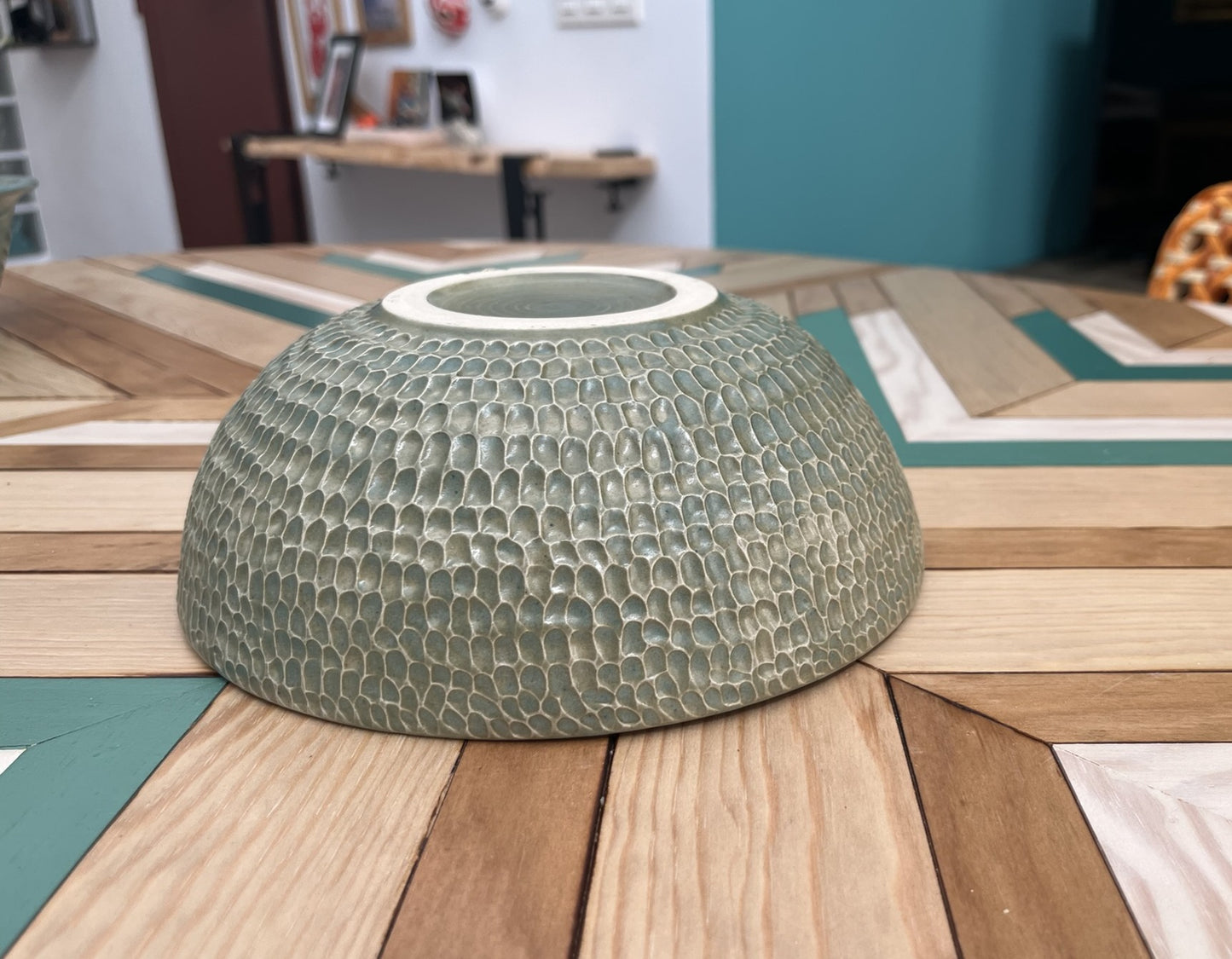 Cuenco artesanal verde