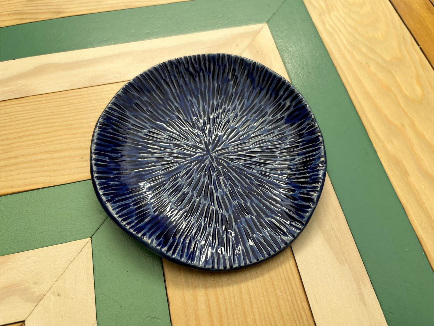 Reposa cuchara Marino Profundo — textura artesanal